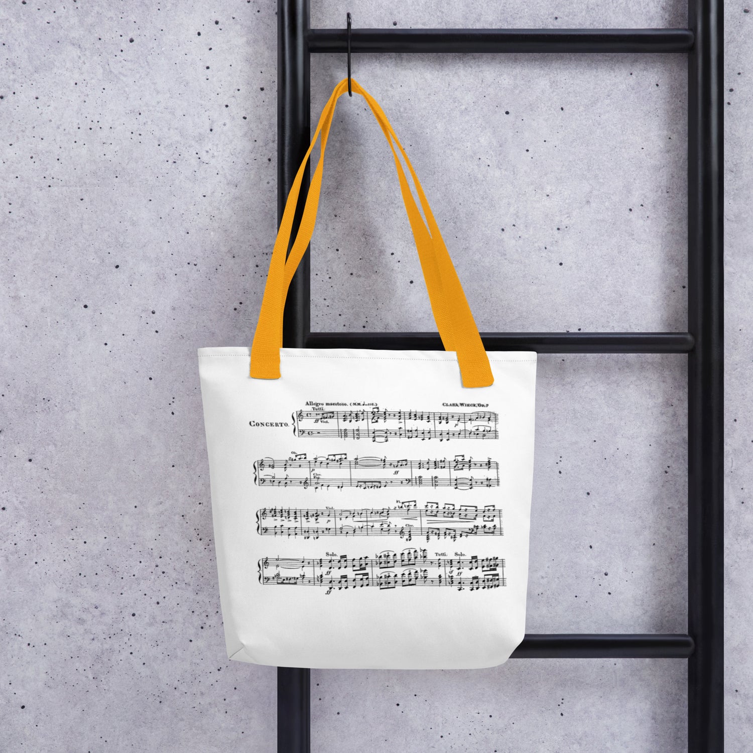 Clara Wieck - Piano Concerto (op. 7 a-moll) - Tote bag polyester fabric with multiple color handles (One sided print)