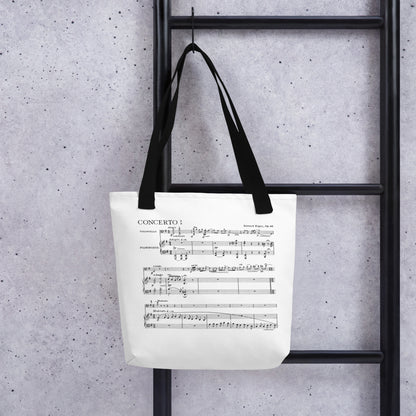 Elgar Cello Concerto in E minor Op 85 - Tote bag polyester fabric with multiple color handles (One sided print)