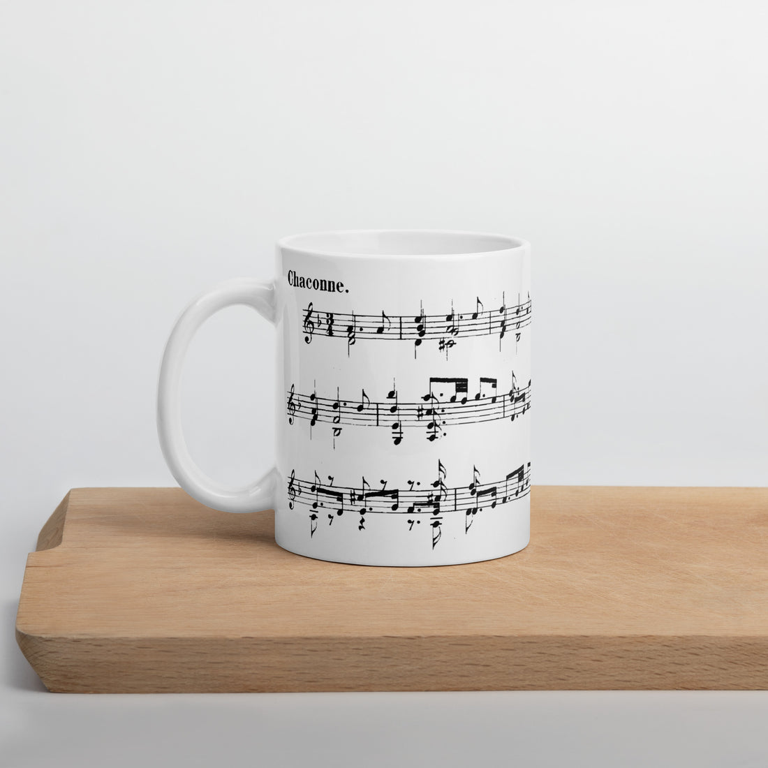 Bach Chaconne from Violin partita no. 2 in D minor BWV 1004 - White Mug multiple sizes