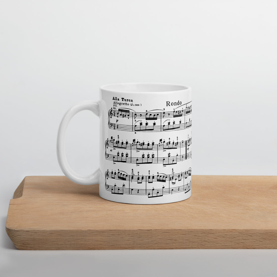 Mozart Piano Sonata No. 11 in A major, Rondo alla Turca - White Mug multiple sizes