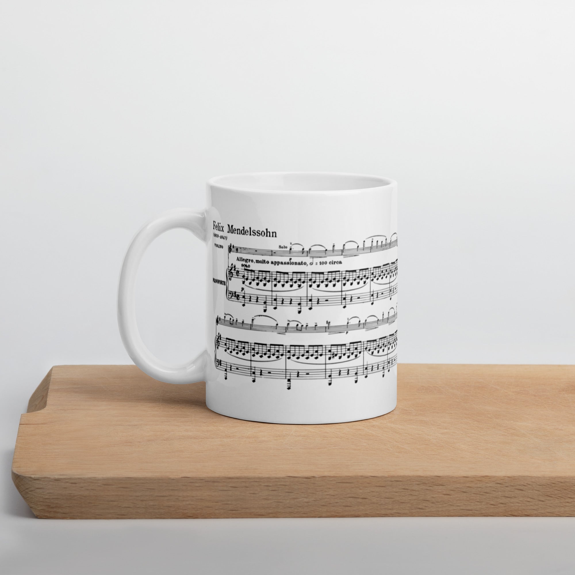 Mendelssohn Violin Concerto - White Mug multiple sizes