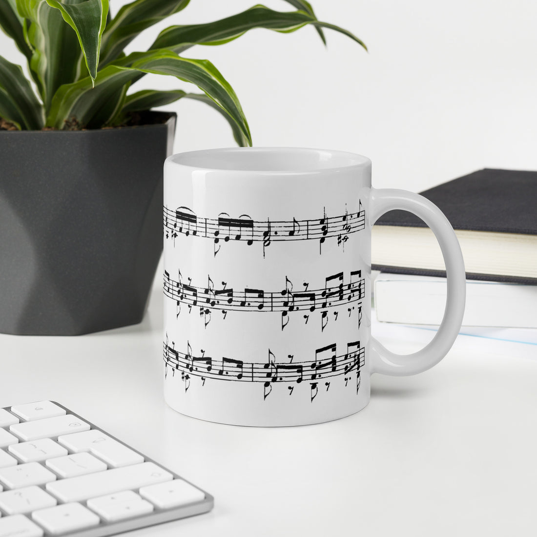 Bach Chaconne from Violin partita no. 2 in D minor BWV 1004 - White Mug multiple sizes