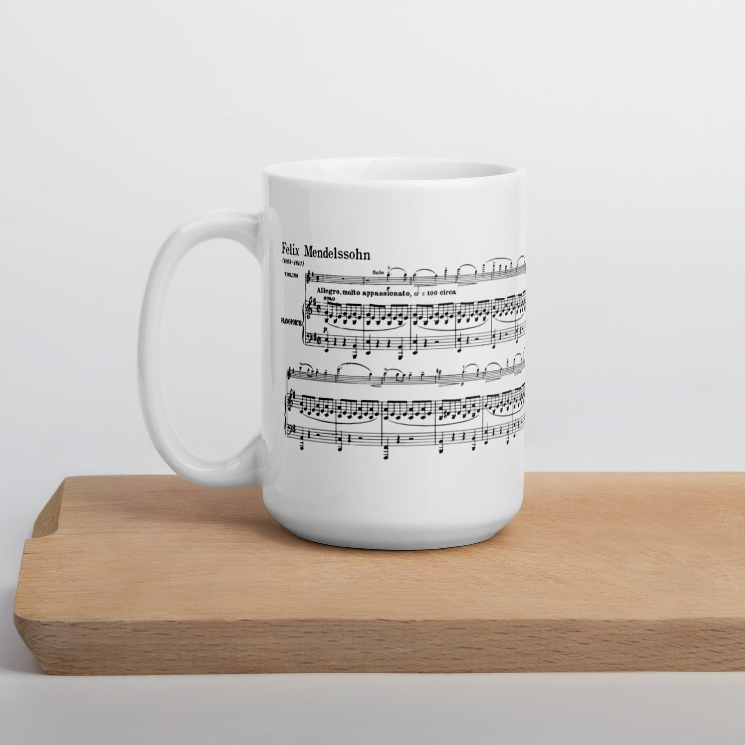 Mendelssohn Violin Concerto - White Mug multiple sizes