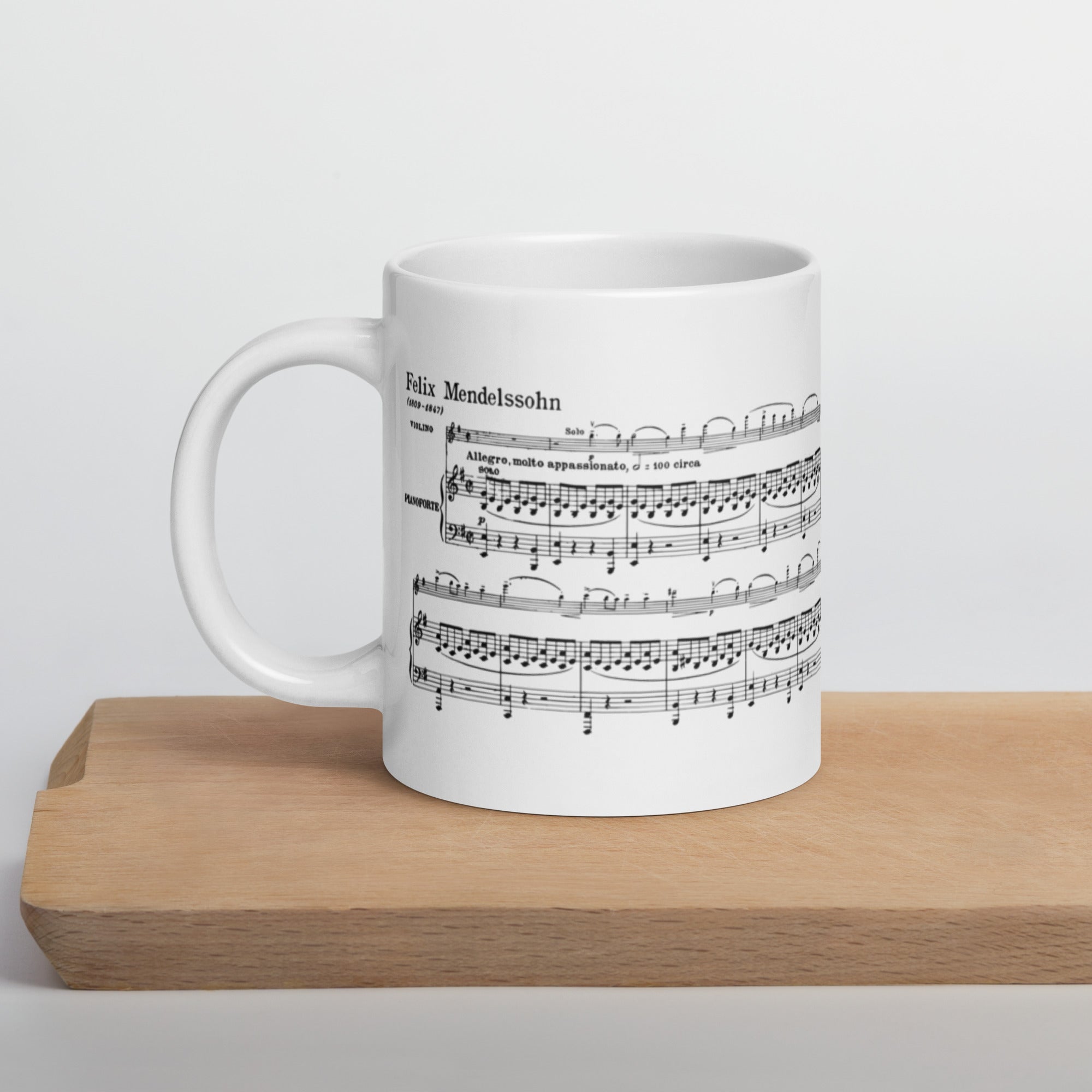 Mendelssohn Violin Concerto - White Mug multiple sizes